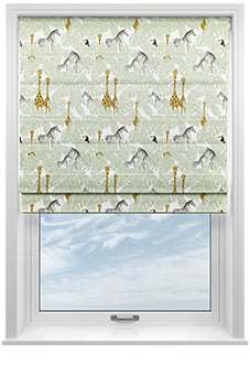 Wild Thing, Sage - Motorised Roman Blind